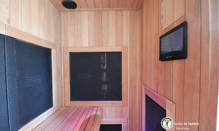 prestations bien-être Intérieur sauna cabine de soins infrarouge